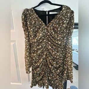 ASTR Long Sleeve Floral Dress - Black and White